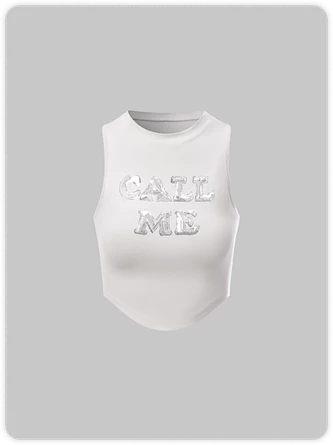 Kollyy Street White Slim Letter Top Tank Top & Cami 1 Kollyy Street White Slim Letter Top Tank Top & Cami