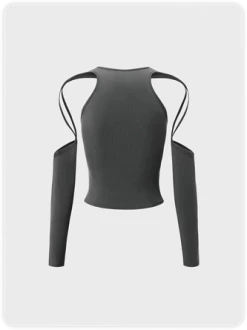 Kollyy Y2K Gray Lace Up Top T-Shirt -Tops Sales 2a64cbbc9c18d61ebd23cd4a418a4f6a