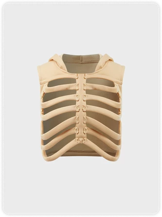 Kollyy Street Apricot Skeleton Cut Out Hooded Top Hoodie & Sweatshirt 1 Kollyy Street Apricot Skeleton Cut Out Hooded Top Hoodie & Sweatshirt