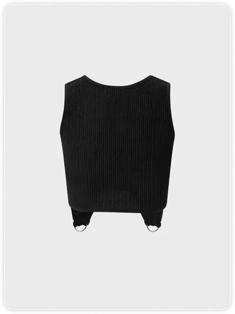 Kollyy Street Black Metal Cut Out Top Tank Top & Cami 4 Kollyy Street Black Metal Cut Out Top Tank Top & Cami - Image 4