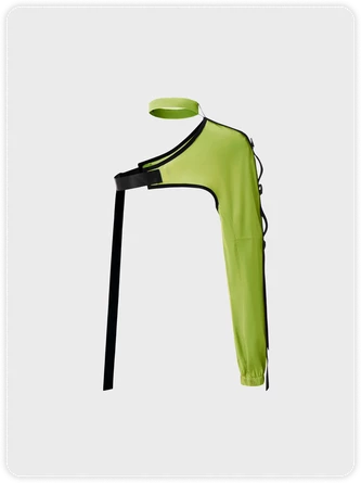 Kollyy Street Green Asymmetrical Design Buckle Cyber Punk Top Outwear 7 Kollyy Street Green Asymmetrical Design Buckle Cyber Punk Top Outwear - Image 7