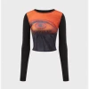 Kollyy Y2K Red Eyes Patchwo Top T-Shirt