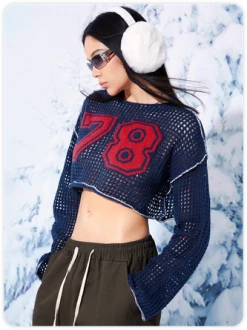 Kollyy Street Deep Blue Cut Out Top Sweater -Tops Sales 325cad1351134f916d94d399374e6d6f