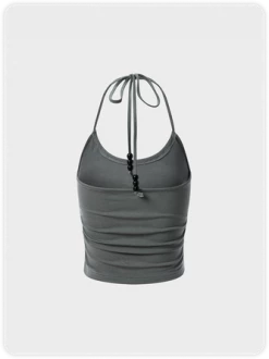 Kollyy Y2K Gray Star Tie Up Top Tank Top & Cami -Tops Sales 32a6236cc39c0cb1b1255859f075de7b