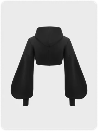 Kollyy Edgy Black Deconstructed Top Hoodie & Sweatshirt 8 Kollyy Edgy Black Deconstructed Top Hoodie & Sweatshirt - Image 8