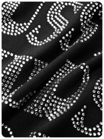 Kollyy Y2k Black Letter Hotfix Rhinestone Party Top Tank Top & Cami 3 Kollyy Y2k Black Letter Hotfix Rhinestone Party Top Tank Top & Cami - Image 3