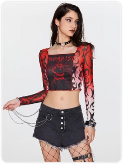 Kollyy Street Red Top T-Shirt