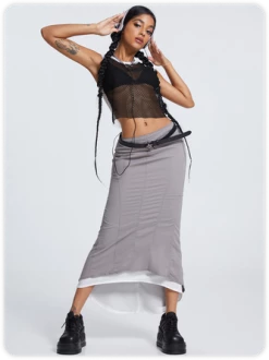 Kollyy Street Black-White Patchwork Mesh Top Tank Top & Cami -Tops Sales 347a97b27f48ffbc22ab95bf31df3ea2