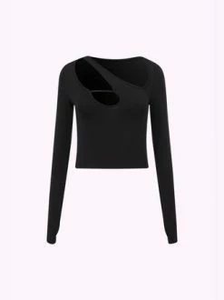 Kollyy Casual Black Top T-Shirt