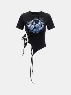 Kollyy Casual Black Top T-Shirt