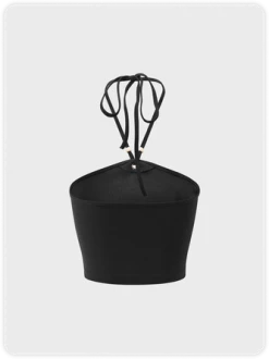 Kollyy Y2K Black Srar Patchwork Tie Up Top Tank Top & Cami -Tops Sales 358406f424f4bfa064da83a8c8752791