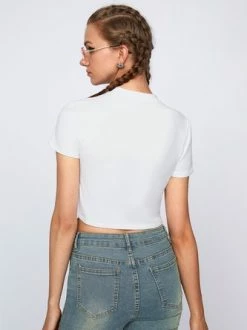 Kollyy Casual White Top T-Shirt -Tops Sales 36f0ad71b6fe41a5673a14d04bc3ef52