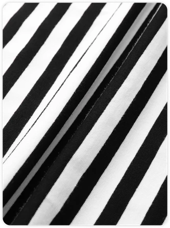 Kollyy Y2K Black-White Striped Star Top T-Shirt 3 Kollyy Y2K Black-White Striped Star Top T-Shirt - Image 3