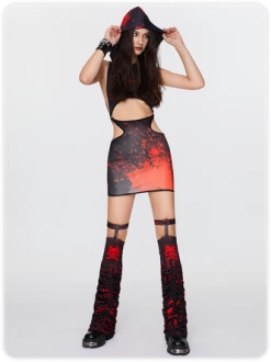 Kollyy Punk Black Cut Out Graffiti Halloween Top Tank Top & Cami -Tops Sales 37bf53efe2f64c28e8051491422dce79