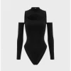 Kollyy Edgy Black Cut Out Top Bodysuit
