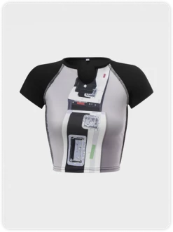 Kollyy Street Gray Top T-Shirt