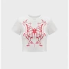 Kollyy Y2K White Butterfly Crew Neck Top T-Shirt
