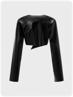 Kollyy Edgy Black Geometric Design Top Outwear -Tops Sales 406d1dbb7219ed45b9d94d801a1879fd