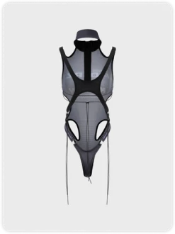 Kollyy Edgy Gray Letter Lace Up Zip Cyberpunk Top Bodysuit 18 Kollyy Edgy Gray Letter Lace Up Zip Cyberpunk Top Bodysuit -Tops Sales 40dcb2c84bcbe7ad9ea820537a4162cb