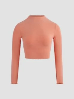 Kollyy Casual Orange Top T-Shirt