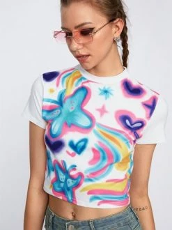 Kollyy Casual White Top T-Shirt -Tops Sales 419c924e0328aba8dc64f52c98a161e5