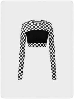 Kollyy Punk Black-White Top T-Shirt