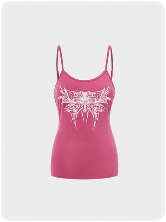 Kollyy Y2k Black Butterfly Painting Top Tank Top & Cami 2 Kollyy Y2k Black Butterfly Painting Top Tank Top & Cami - Image 2