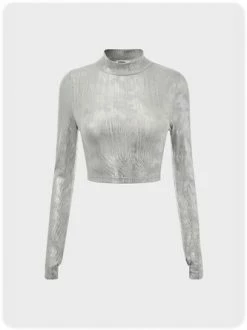 Kollyy Casual Silver Top T-Shirt