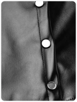 Kollyy Punk Black Leather Low Waist Top Outwear -Tops Sales 43ff801a1047e9833d02e070b0becfcd