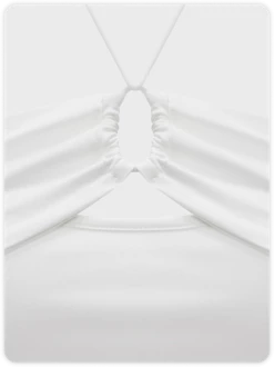 Kollyy Street White Cut Out Lace Up Top Tank Top & Cami -Tops Sales 44d64e2484314658c819f89dafc1f194