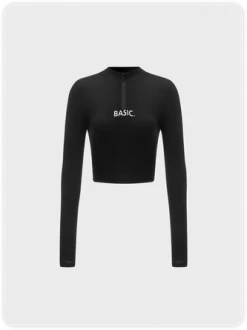 Kollyy Street Black Basic Zip Cyberpunk Top T-Shirt