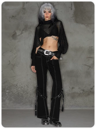 Kollyy Casual Black Cut Out Perkins Collar Top Sweater 4 Kollyy Casual Black Cut Out Perkins Collar Top Sweater - Image 4