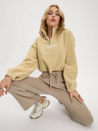 Kollyy Sweet Light Khaki Top Hoodie & Sweatshirt 2 Kollyy Sweet Light Khaki Top Hoodie & Sweatshirt - Image 2