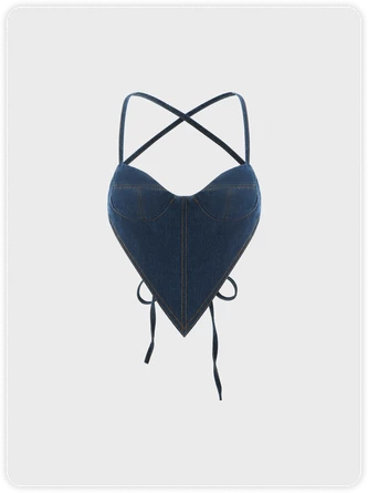 Kollyy Blue Denim Lace Up Backless Top Tank Top & Cami 1 Kollyy Blue Denim Lace Up Backless Top Tank Top & Cami