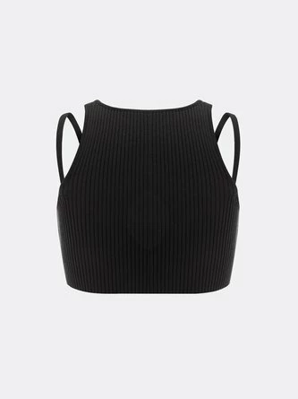 Kollyy Edgy Black Cut Out Cyberpunk Top Tank Top & Cami 4 Kollyy Edgy Black Cut Out Cyberpunk Top Tank Top & Cami - Image 4