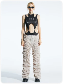 Kollyy Black Totem Cut Out Cyberpunk Top Bodysuit -Tops Sales 49b6b1beca4ac49cc3f8a21817da4a41