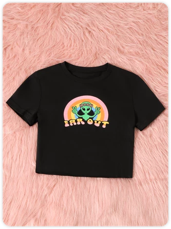 Kollyy Y2K Black Graphic Top T-Shirt 2 Kollyy Y2K Black Graphic Top T-Shirt - Image 2