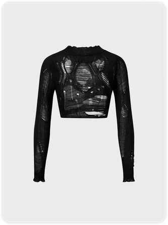 Kollyy Street Black Cut Out Top Sweater 4 Kollyy Street Black Cut Out Top Sweater - Image 4