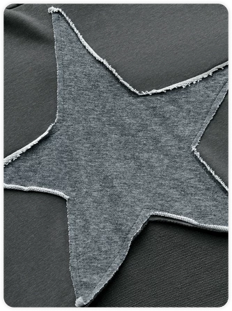 Kollyy Street Gray Asymmetrical Design Applique Top Hoodie & Sweatshirt 2 Kollyy Street Gray Asymmetrical Design Applique Top Hoodie & Sweatshirt - Image 2