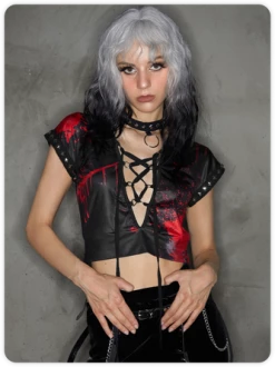 Kollyy Street Black Halloween Top T-Shirt