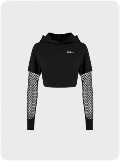 Kollyy Casual Black Top Hoodie & Sweatshirt