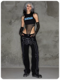 Kollyy Edgy Black Metal Patchwork Letter Cyberpunk Top Bodysuit 11 Kollyy Edgy Black Metal Patchwork Letter Cyberpunk Top Bodysuit -Tops Sales 4fa32a8bd4f1713f33ecf7f253aa5bf2