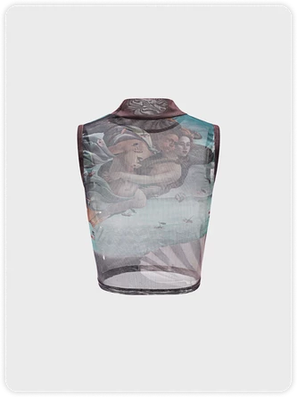 Kollyy Edgy Brown Mesh Slim Vintage Top Tank Top & Cami 4 Kollyy Edgy Brown Mesh Slim Vintage Top Tank Top & Cami - Image 4