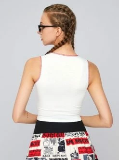 Kollyy Y2K White Feather Color Block Top Tank Top & Cami -Tops Sales 54045b338d1b292974bb55d57aec7c41