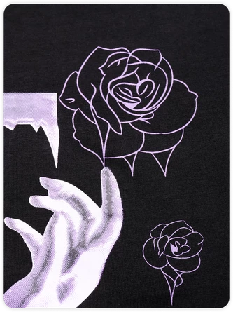 Kollyy Punk Black Graphic Lace Up Halloween Top T-Shirt 2 Kollyy Punk Black Graphic Lace Up Halloween Top T-Shirt - Image 2