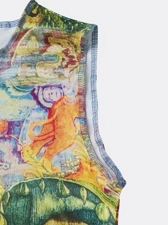 Kollyy Edgy Multicolor Painting Crew Neck Top Tank Top & Cami 2 Kollyy Edgy Multicolor Painting Crew Neck Top Tank Top & Cami - Image 2