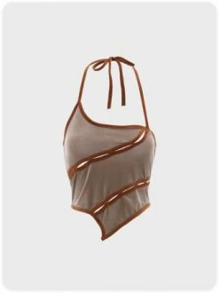 Kollyy Casual Gray-Brown Top Tank Top & Cami