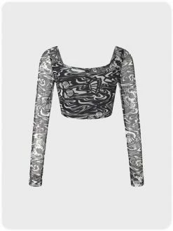 Kollyy Vintage Black Top T-Shirt