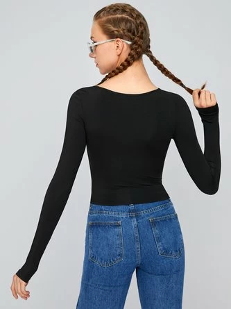 Kollyy Casual Black Top T-Shirt 12 Kollyy Casual Black Top T-Shirt - Image 12