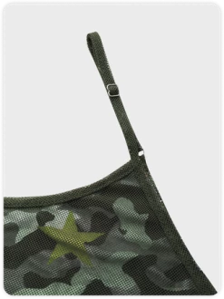 Kollyy Y2K Army Green Asymmetrical Design Camo Cyberpunk Top Tank Top & Cami -Tops Sales 5c2cbb9092a5d2d3af7dcca860d2b620